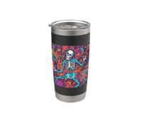 Halloween Boogie Bones: Psychedelic Dancing Skeleton Stainless Steel Insulated Tumbler