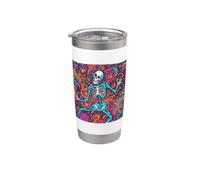 Halloween Boogie Bones: Psychedelic Dancing Skeleton Stainless Steel Insulated Tumbler