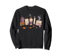 Halloween Books and Coffee Doodles Autumn Read Reading Book Sweatshirt