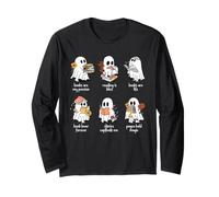 Halloween Books are My Passion Ghost Reader Spooky Season Long Sleeve T-Shirt