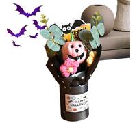 Halloween Bouquet Flowers - Holiday Pumpkin Bouquet,Artificial Flowers Decoration with Eucalyptus Leaves Halloween Table Centerpiece Indoor Mantel Home for Holiday Festive Display