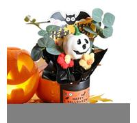 Halloween Bouquets - Festive Pumpkin Arrangement - Artificial with Eucalyptus Leaves for Home Decor Fireplace for Halloween Atmosphere