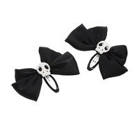 Halloween Bows Hair Clip Handmade Hairpins Cosplay Costume Decorative Skull Decor Hair Clips Barrettes For Women Girls Halloween Skull Bows Hair Clips