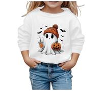 Halloween Boys Girls Jumper Glow in The Dark Ghost Monster Truck Pumkin Face Dinosaur Car Bat Kids Sweatshirt Toddler Top Long Sleeve Round Neck Cotton Casual Clothes T Shirt 0-16 Years Old