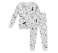Halloween Boys Pyjamas Long Sleeve Warmth Sets Dinosaur Pumpkin Bat Design T Shirts Fun Sleepwear Loungewear Jack Skellington Print For Cotton Comfort Nightwear White