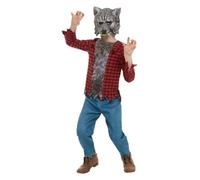 Smiffys Werewolf Costume, Red with Top, Trousers & EVA Mask, Halloween Child Fancy Dress, Werewolf Dress Up Costumes