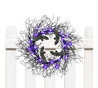 Halloween Branch Wreath - Black Twig Fake Wreath Signs | Halloween Party Gothic Branch Props for Wall Window Porch Tree Patio Fence Garden Courtyard Front Door