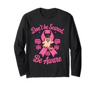 Halloween Breast Cancer Awareness Ghost Be Aware Long Sleeve T-Shirt