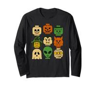 Halloween Brick Head Faces Costume Matching Family Kids Boys Long Sleeve T-Shirt