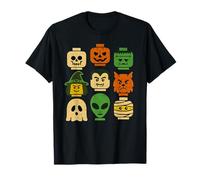 Halloween Brick Head Faces Costume Matching Family Kids Boys T-Shirt