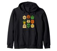 Halloween Brick Head Faces Costume Matching Family Kids Boys Zip Hoodie