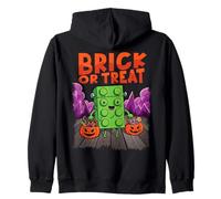 Halloween Brick Or Treat Brick Master Builder Block Building Zip Hoodie