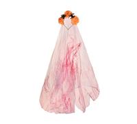 Halloween Bride Headband Gothic Flower Garland for Parties Striking Design Ghost Festivals（Pink-A）