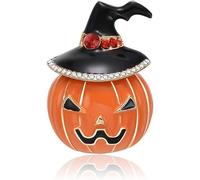 Halloween Brooch Pins, 1 Pcs Gold Plated Pumpkin Lantern Art Crafts Pattern Crystal Rhinestones Brooch Pin Jewellery For Women Men Cost-Effective Nice and Attractive