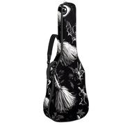 Halloween Brooms Flying Eyes Bats Padded Guitar Bag, Protective Acoustic Guitar Cover Gig Bag for Electric Bass Classical Guitar