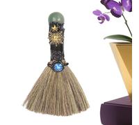 Halloween Brooms - Small Energy Crystal Witch Broom for Altar,Desktop Ornament, Cleansing Healing Supplies for Dormitory Apartment Meditation Room Kitchen Bedroom Yoga Restaurant Tea Room