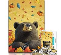 Halloween Brown Bear 1000 Pieces Jigsaw Puzzles For Teens And Adults,for Educational Game Challenge Toy Unique Home Decor And Gifts (38x26cm)
