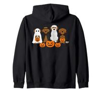 Halloween Brown Labrador Ghost Spooky Chocolate Lab Dog Mama Zip Hoodie