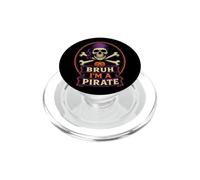 Halloween Bruh I'm A Pirate Skull Crossbones Lazy Costume PopSockets PopGrip for MagSafe