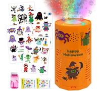 Halloween Bubble Machine, Automatic Fireworks Bubble Blower with Spooky Sound & Dazzling Lights, Portable Bubble Maker Toys with DIY Stickers for Kids Halloween Party Fun (Halloween)