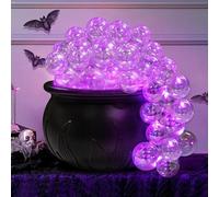 Halloween Bubbling Cauldron Decor Set - DIY Black Plastic Witch Pot with Vintage Spooky Design - Hocus Pocus Party Decoration for Home, Kitchen, Table Centerpiece