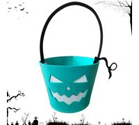 Halloween Bucket, Light Up Goody Tote, Fluorescent Felt Bag, Luminous Glow Design, Reusable Treat Holder, Ideal for Chocolates, Snacks, Goodies, Party Favor, Supplies, Decorations, 9.45x6.3x6.3 Inches