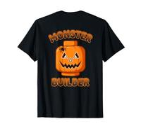 Halloween Building Bricks Monster Builder Pumpkin (ON Back) T-Shirt
