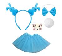 Halloween Bunny Costume Set, Rabbit Dress Set, Colourful Cosplay Outfits, Funny Cosplay Accessories, Adorable Outfits Props for Women, Girls