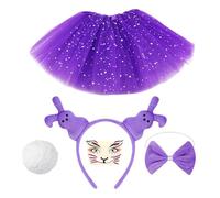 Halloween Bunny Costume Set, Rabbit Dress Set, Colourful Rabbit Costume Kit, Funny Cosplay Accessories, Adorable Outfits Props for Women, Girls