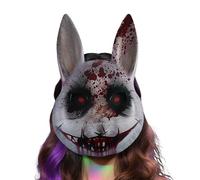 Halloween Bunny Masque, Creepy Bunny Masque, Costume Props for Cosplay Masquerade Theater Performance Stage Show Festival Celebration Holiday Family Gathering