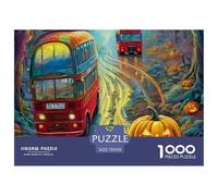 Halloween Bus Ride Through Forest High Grade Paper Material Rewarding Challenging Game, Suitable for Home Leisure And Family Game Nights 70x50cm/1000pcs