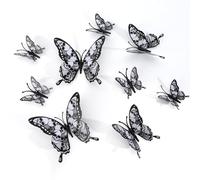 Halloween Butterfly Decorations,24Pcs Skull Butterfly Wall Stickers,Easy to Apply,Perfect for Halloween Decor,Cake Toppers&Room Wall Decals,Ideal for Party Planners,Home Decorators&DIY Enthusiasts