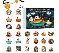 Halloween Calendar 24-Day Decorative Hangable Spooky Ghost Ornament