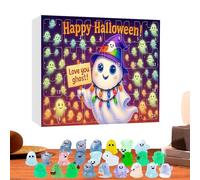 Halloween Calendar - 24 Days Calendar Miniature Glow-in-The-Dark Ghost Kit - Haunted House Decorations Collectible Festive Holiday Home Decor for Teenagers Women Adults Men