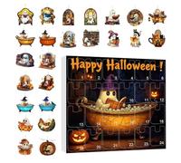 Halloween Calendar - Acrylic 27x18.5cm Ghost Countdown, 24 Bath Bommb Decorations, Couńtdown Calendàr 2025 | Halloweèn Ghosts Advent For Halloweēn Deсorations Indoor