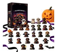 Halloween Calendar Advent - 24 Piece 2D Acrylic Dog Figurines
