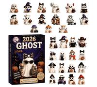 Halloween Calendar Countdown 24 Days Festive 2D Acrylic Ghost Ornaments | Halloween Spooky Countdown Calendar for Kids, Holiday, Birthday Party, Home, Tree, Wall, Mantle, Window