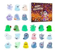 Halloween Calendar Figurines,24 Days Calendar Miniature Glow-in-The-Dark Ghost Kit | Resin Desk Display Doll Haunted House Decorations for Men Women Kids Family Teens