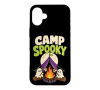 Halloween Camping Camp Spooky Season Tent Moon Ghost Case for iPhone 16 Plus