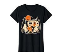 Halloween Camping Ghost Camper Vintage Style Value Graphic T-Shirt, Women, Black, L