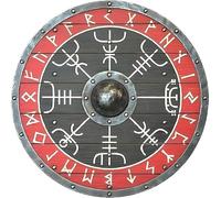 Halloween candavion Slavic Runes 24" Wooden Viking Shield Black & Red