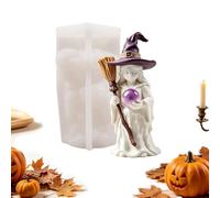 Halloween Candle Casting Moulds, Made of Silicone, Witch Soap Silicone Dies for Halloween, Plaster Casting Model, for Plaster Ornaments and Resin and Craft Clay, for Apartment, Holidays, Parties
