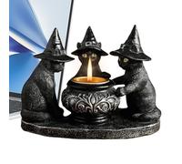 Halloween Candle Holder Black Resin Spooky Funny Collectible Figurines