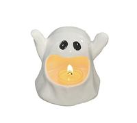 Halloween Candle Holder Ceramic Cute Ghost Candle Holder, Taper Candle Holder Halloween Ghost Shape Ceramic Candlestick Holders for Living Room Table Halloween Party