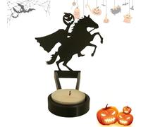 Halloween Candle Holder, Halloween Projector, Halloween Shadow Horror Candle Holders, Halloween Tealight Holder, Nosferatu Bat Candle Holder, Gothic Table Decor for Halloween Parties (F)