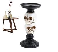Halloween Candle Holder | Skull Tea Light Candle Holder | Crow Decor Resin Votive For Home Decoration, Haunted House, Party Table Centerpiece, Fireplace Mantel, Gothic Room