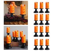 Halloween Candle Light Pumpkin Shape Light Home Table Light Decoration Venue Decoration Props Thinker Statue (Yellow, 13x5.5cm)