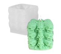 Halloween Candle Molds,1PC Cube Bubble Skull Silicone Candle Mould,3D Silicone Mold for Epoxy Resin Handmade Aromatherapy Candles Wax Soap Halloween Decor (Skull Pattern)