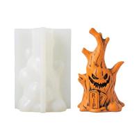 Halloween Candle Mould - Silicone Tree Stump Ghost Casting Mould