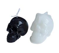Halloween Candle Silicone Moulds, 3D Skull Shape Handmade Candle Mold, Resin Mould with Realistic Skull Design, for Making Candles, Soap, Resin